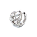 (LD) Huggies con diamantes de laboratorio en oro blanco 14kt.