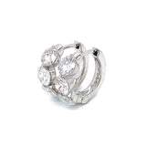 (LD) Huggies con diamantes de laboratorio en oro blanco 14kt.