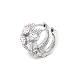 (LD) Huggies con diamantes de laboratorio en oro blanco 14kt.