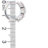 (LD) Huggies con diamantes de laboratorio en oro blanco 14kt.