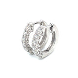 (LD) Huggies con diamantes de laboratorio en oro blanco 14kt. D-1.15CTS.