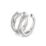 (LD) Huggies con diamantes de laboratorio en oro blanco 14kt. D-0.49CTS.