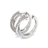(LD) Huggies con diamantes de laboratorio en oro blanco 14kt. D-0.49CTS.
