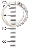 (LD) Huggies con diamantes de laboratorio en oro blanco 14kt. D-0.49CTS.