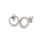 (LD) Aretes con diamantes de laboratorio en oro blanco 14kt. D-0.37Cts.