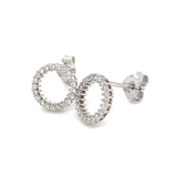 (LD) Aretes con diamantes de laboratorio en oro blanco 14kt. D-0.37Cts.