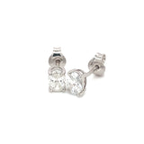 (LD) Aretes con diamantes de laboratorio en oro blanco 14kt. D-1.03Cts.