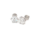 (LD) Aretes con diamantes de laboratorio en oro blanco 14kt. D-1.78Cts.