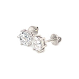 (LD) Aretes con diamantes de laboratorio en oro blanco 14kt. D-1.78Cts.