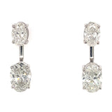 (LD) Aretes con diamantes de laboratorio en oro blanco 14kt. D-6.16Cts.