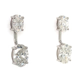 (LD) Aretes con diamantes de laboratorio en oro blanco 14kt. D-6.16Cts.