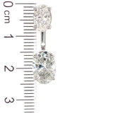 (LD) Aretes con diamantes de laboratorio en oro blanco 14kt. D-6.16Cts.