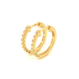 (LD) Huggies con diamantes de laboratorio en oro amarillo 14kt. D-0.11Cts.