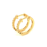 (LD) Huggies con diamantes de laboratorio en oro amarillo 14kt. D-0.11Cts.