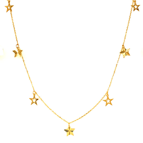 Collar (estrellas) en oro amarillo 10kt.