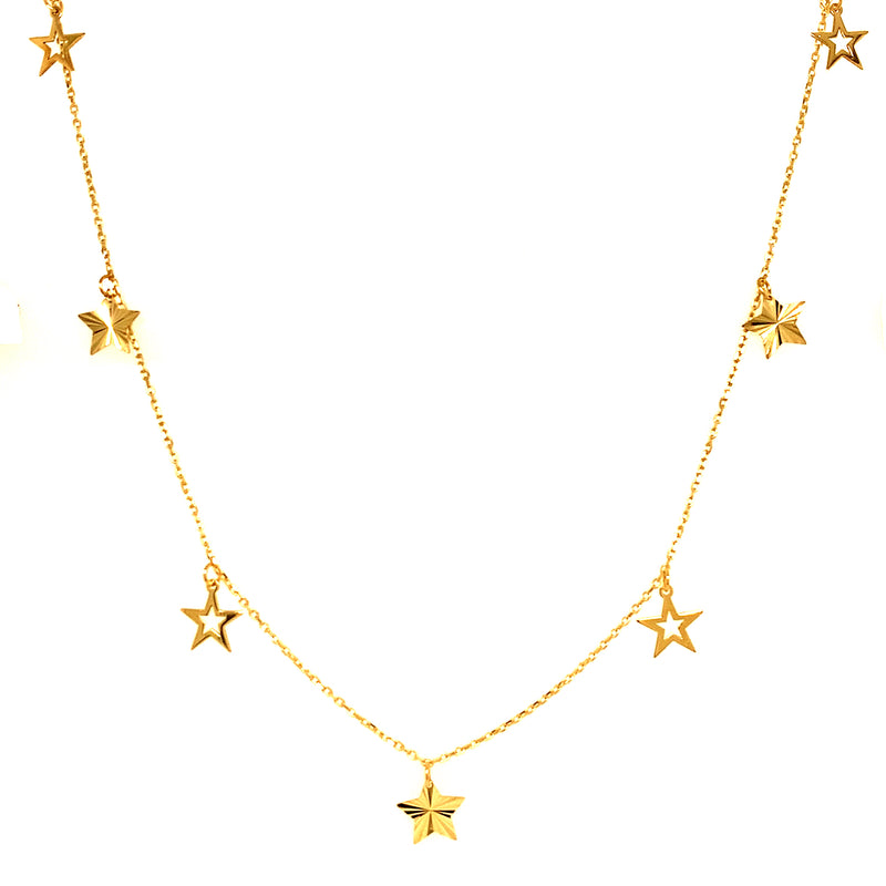 Collar (estrellas) en oro amarillo 10kt.