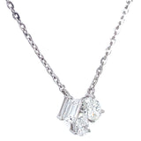 (LD) Collar con diamantes de laboratorio en oro blanco 14kt. 42cm D-1.33CTS.