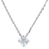 (LD) Collar con diamante de laboratorio en oro blanco 14kt. 42cm D-1.29CTS.