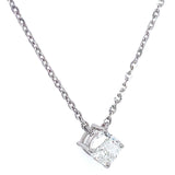 (LD) Collar con diamante de laboratorio en oro blanco 14kt. 42cm D-1.29CTS.