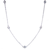 (LD) Collar con diamantes de laboratorio en oro blanco 14kt. 43cm D-1.01CTS.