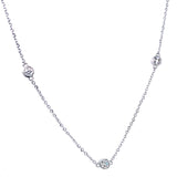 (LD) Collar con diamantes de laboratorio en oro blanco 14kt. 43cm D-1.01CTS.