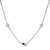 (LD) Collar con diamantes de laboratorio en oro blanco 14kt. 43cm D-1.01CTS.