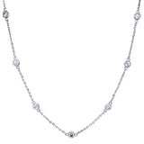 (LD) Collar con diamantes de laboratorio en oro blanco 14kt. 43cm D-2.00CTS.