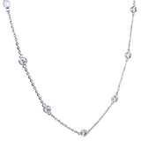 (LD) Collar con diamantes de laboratorio en oro blanco 14kt. 43cm D-2.00CTS.