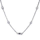 (LD) Collar con diamantes de laboratorio en oro blanco 14kt. 43cm D-2.00CTS.