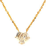 (LD) Collar con diamantes de laboratorio en oro amarillo 14kt. 43cm D-1.28CTS.