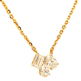 (LD) Collar con diamantes de laboratorio en oro amarillo 14kt. 43cm D-1.28CTS.
