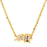 (LD) Collar con diamantes de laboratorio en oro amarillo 14kt. 43cm D-2.00CTS.