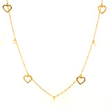 Collar (corazones) en oro amarillo 10kt.