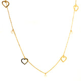 Collar (corazones) en oro amarillo 10kt.