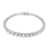 (LD) Pulsera (tennis) con diamantes de laboratorio en oro blanco 14kt. D-4.73CTS.
