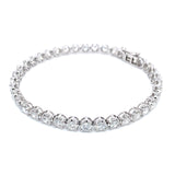 (LD) Pulsera (tennis) con diamantes de laboratorio en oro blanco 14kt. D-4.73CTS.