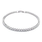 (LD) Pulsera (tennis) con diamantes de laboratorio en oro blanco 14kt. D-3.00CTS.