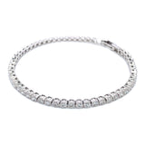 (LD) Pulsera (tennis) con diamantes de laboratorio en oro blanco 14kt. D-3.00CTS.