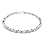 (LD) Pulsera (tennis) con diamantes de laboratorio en oro blanco 14kt. D-3.05CTS.
