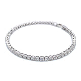 (LD) Pulsera (tennis) con diamantes de laboratorio en oro blanco 14kt. D-3.05CTS.