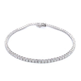 (LD) Pulsera (tennis) con diamantes de laboratorio en oro blanco 14kt.