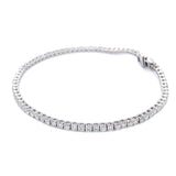 (LD) Pulsera (tennis) con diamantes de laboratorio en oro blanco 14kt.