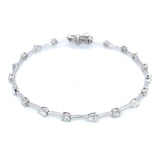 (LD) Pulsera (tennis) con diamantes de laboratorio en oro blanco 14kt. D-1.82CTS.