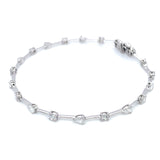 (LD) Pulsera (tennis) con diamantes de laboratorio en oro blanco 14kt. D-1.82CTS.