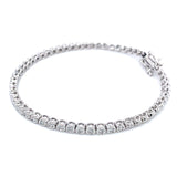 (LD) Pulsera (tennis) con diamantes de laboratorio en oro blanco 14kt. D-1.18CTS.