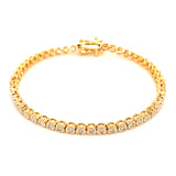 (LD) Pulsera (tennis) con diamantes de laboratorio en oro amarillo 14kt. D-1.10CTS.