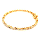 (LD) Pulsera (tennis) con diamantes de laboratorio en oro amarillo 14kt. D-1.10CTS.