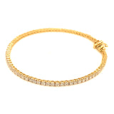 (LD) Pulsera (tennis) con diamantes de laboratorio en oro amarillo 14kt. D-2.80CTS.