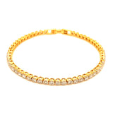 (LD) Pulsera (tennis) con diamantes de laboratorio en oro amarillo 14kt. D-3.05CTS.