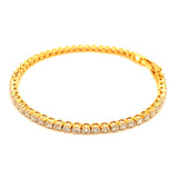 (LD) Pulsera (tennis) con diamantes de laboratorio en oro amarillo 14kt. D-3.05CTS.